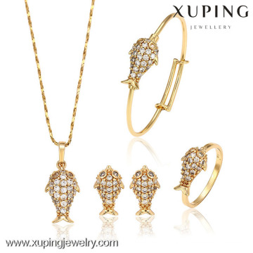 62848-Xuping liga de cobre melhor ouro Design Baby Jewelery Set